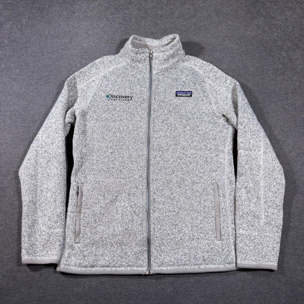 Patagonia Better Sweater Jacket Womens M Gray Full Zip Discovery Education Logo